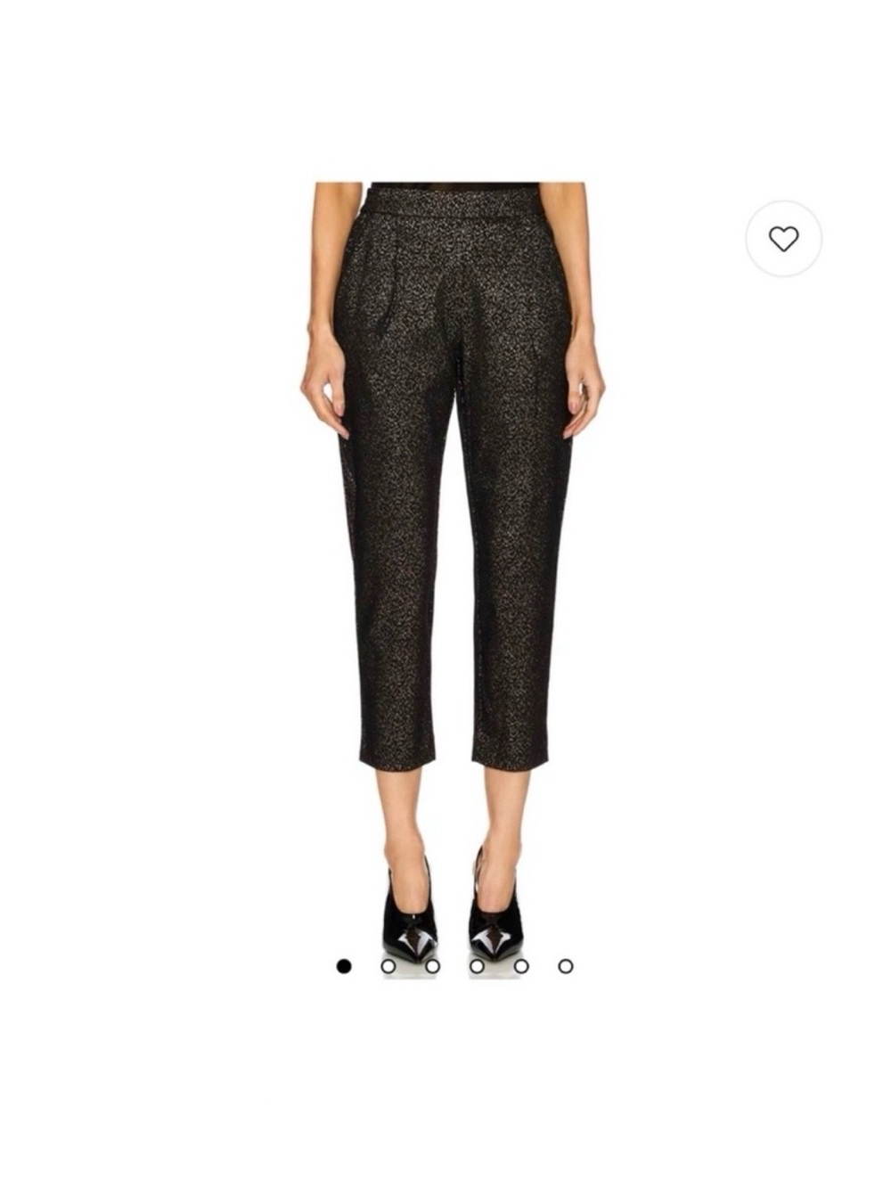 All Saints Metallic Black Cropped Tapered Pants